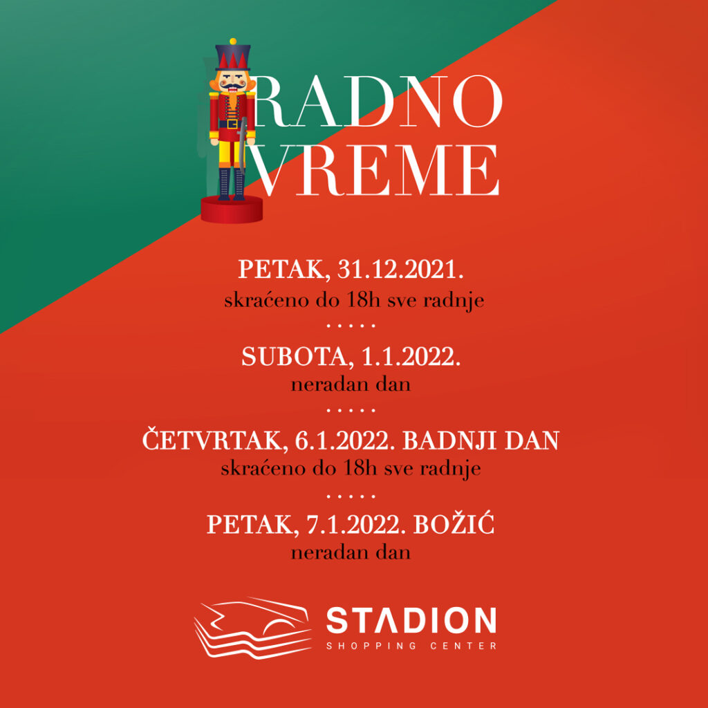 Radno vreme SC Stadion tokom praznika Stadion Shopping Center